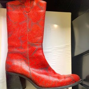 Red Snake Skin cowboy boots